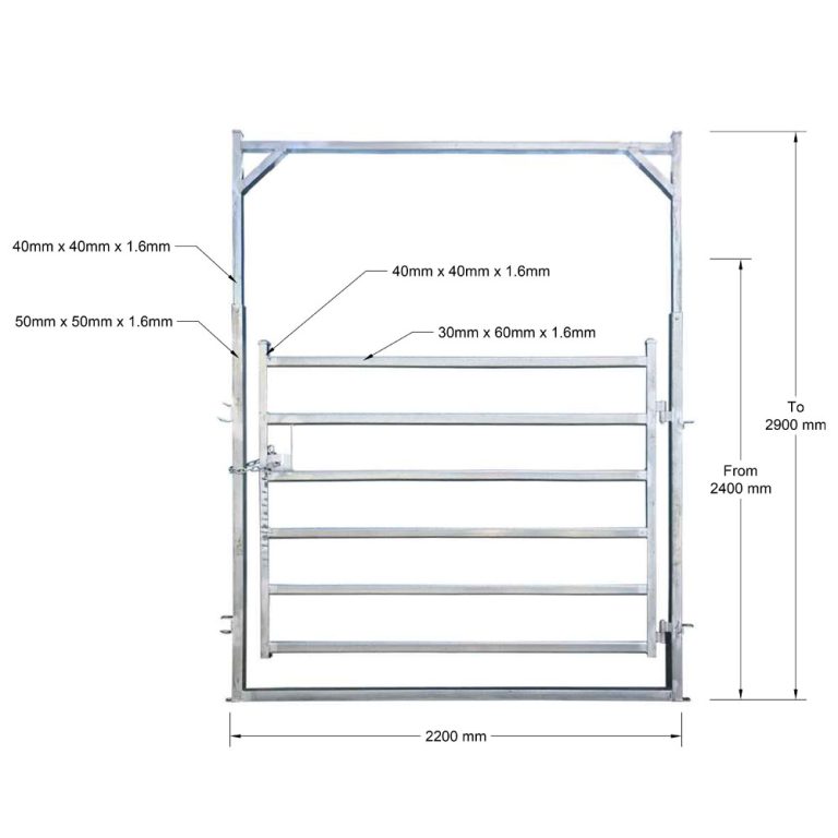 Adjustable Cattle Gate 2.4m - 2.9m | Super Rack