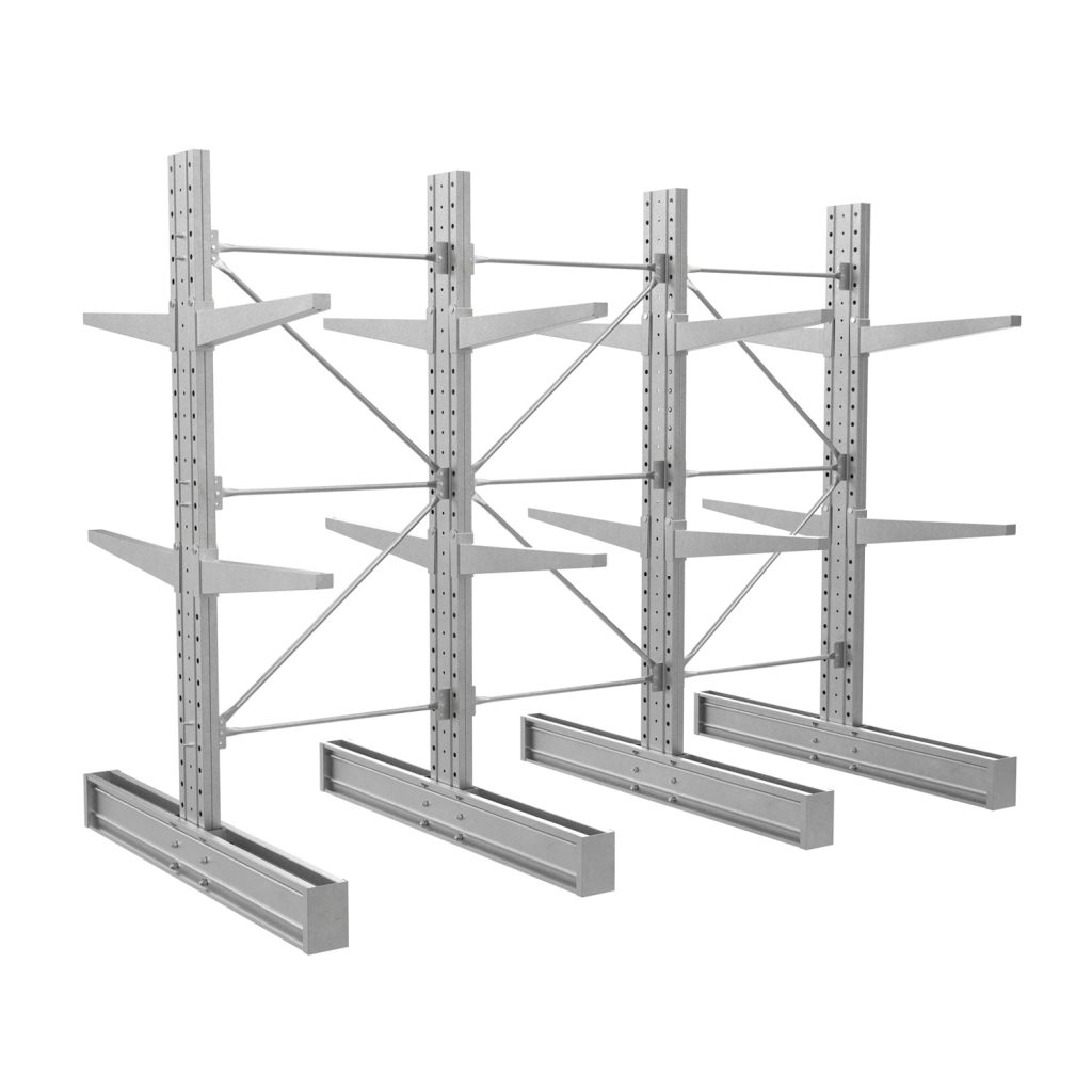 Galvanised Outside Racking Galvanised Cantilever Racking | 3630mm H 3 Bays Double Side | Outdoor ...