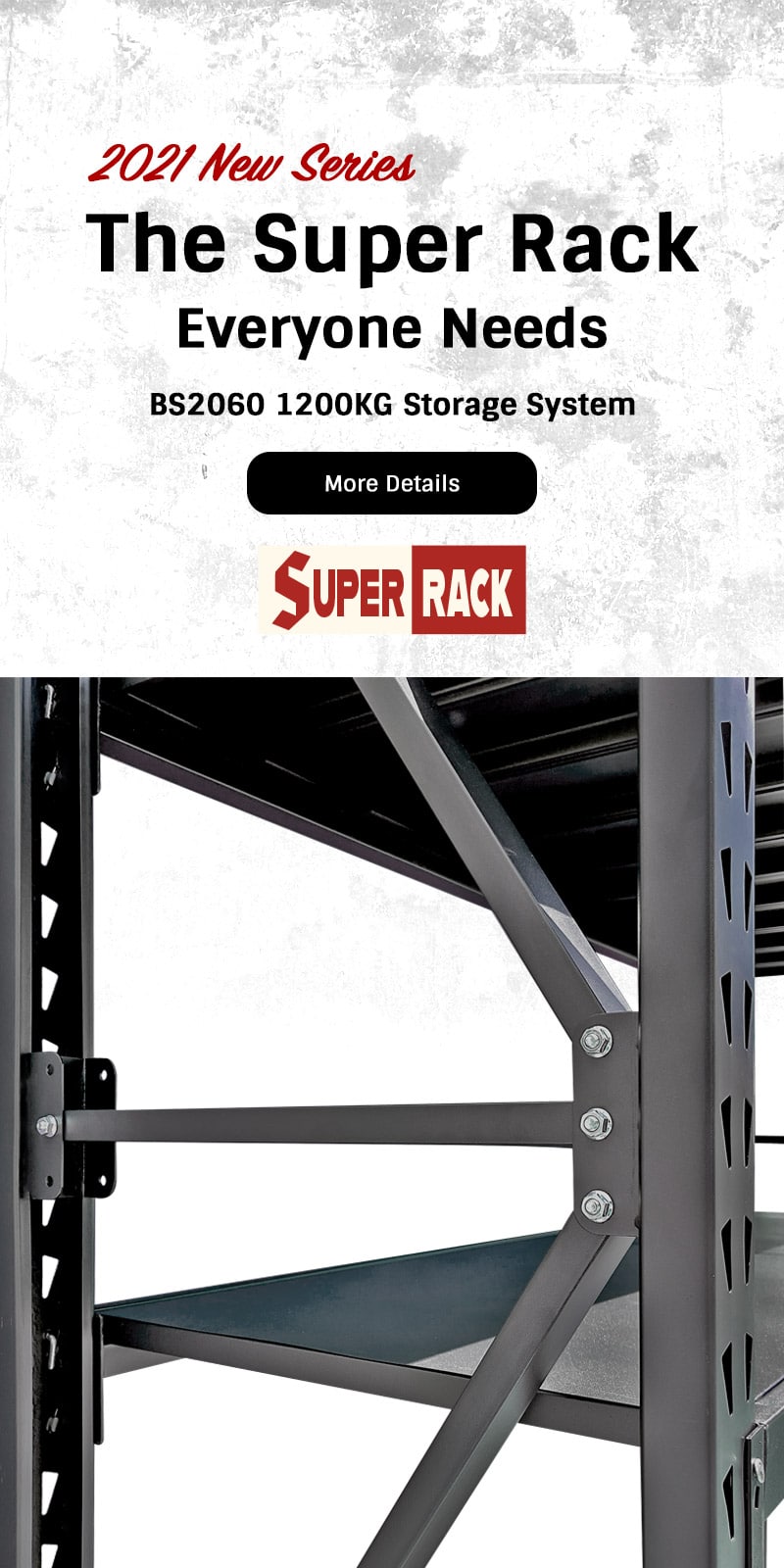 4M Length 0.5m Deep Garage Warehouse Metal Steel Storage Shelve Racking Shelving 