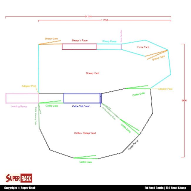 20 Head Cattle 100 Head Sheep System Plan Design