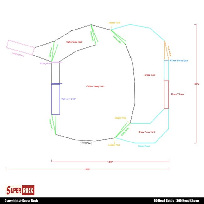 50 Head Cattle 300 Head Sheep System Plan Design