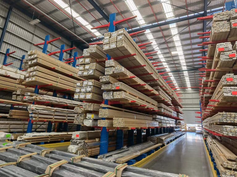 cantilever racking timber storage job